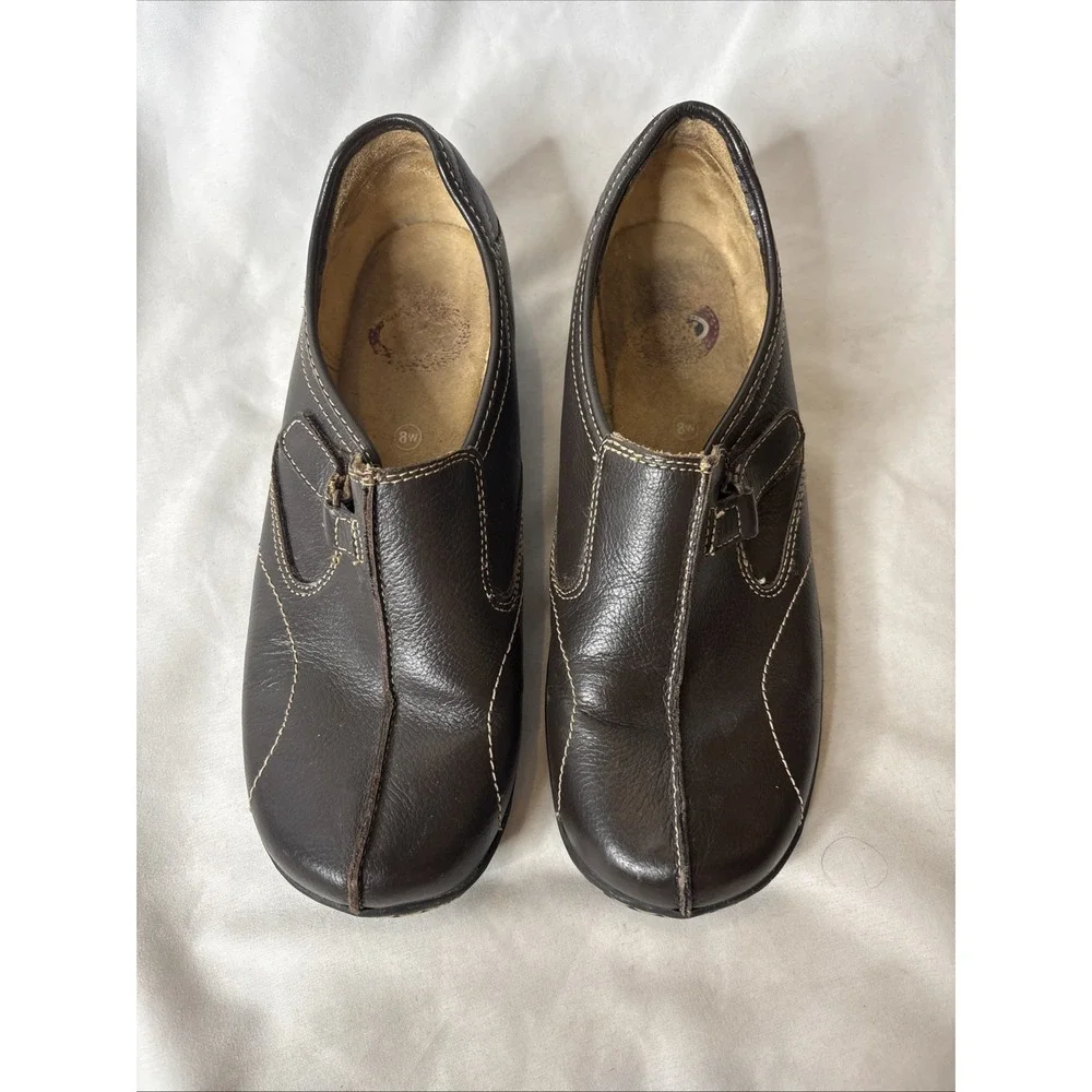 Dr. Scholls Emily Comfort Slip On Leather Brown Shoes Womens Size 8 W Orthotic